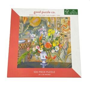 Good Puzzle Co Flower Vase Colorful Print 500 Piece Jigsaw Puzzle *COMPLETE*